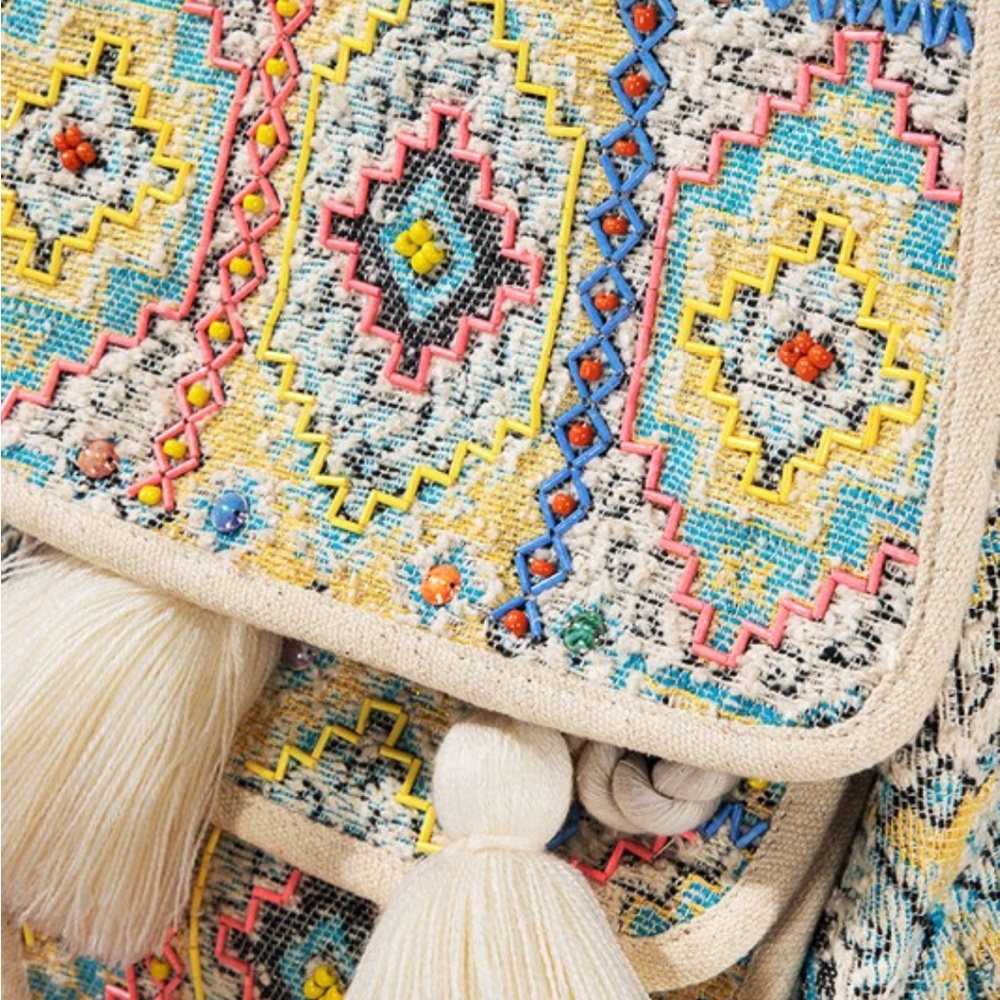 NWT! Ruggine Handmade Beaded Boho Colorful Patterned Backpack - Picture 7 of 15